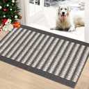 Timo Indoor Doormat, Front Door Mat 20"x32" Absorbent Rubber Backing Non Slip Door Mats, Machine Washable Resist Dirt Low Profile Entryway Rug, Dog Door Mat for Muddy Wet Shoes, Striped Grey (2'8" x 1'8" (Rectangular))