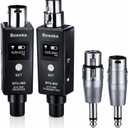 Wireless Transmitter And Receiver For Dynamic Microphones And Music Sources, UHF Wireless XLR Adapter System, 48k Frequency Signal Transmission,USB Recharge Capable, 100 Feet Range