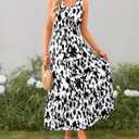 BTFBM Women Summer Dresses Casual Sleeveless Maxi Dresses Cute Floral Long Dress Wedding Guest Dress (S)