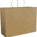OUTUXED 60pcs 16x6x12 Inch Large Paper Bags with Handles, Kraft Brown Paper Gift Bags for Business, Merchandise, Gifts, Shopping, Retail Stores, Birthday Party