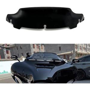 IZX Motorcycle Accessories 4.5" Windshield Fairing Windscreen Cover For Harley Touring Street Electra Glide Ultra Limited FLHX Tri Glide Ultra 2014-2022 2023 (Black)