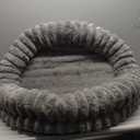 BALANCE Luxury Donut Dog Bed, 36 Inches Round Dog Beds Large Sized Dogs Washable, Orthopedic Calming Dogs Bed for Pets with Anti-Slip Bottom, Gray