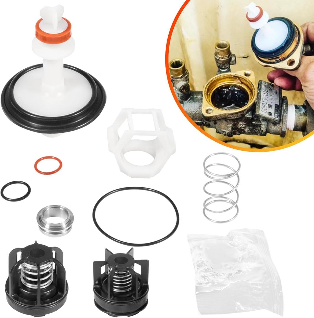 3/4" 009M3 Total Repair Kit for Watts 0888527 & LF009M3, Backflow Preventer Rebuild Set RK 009M3-T, Includes 1st & 2nd Check + Relief Valve Parts with Lubricant