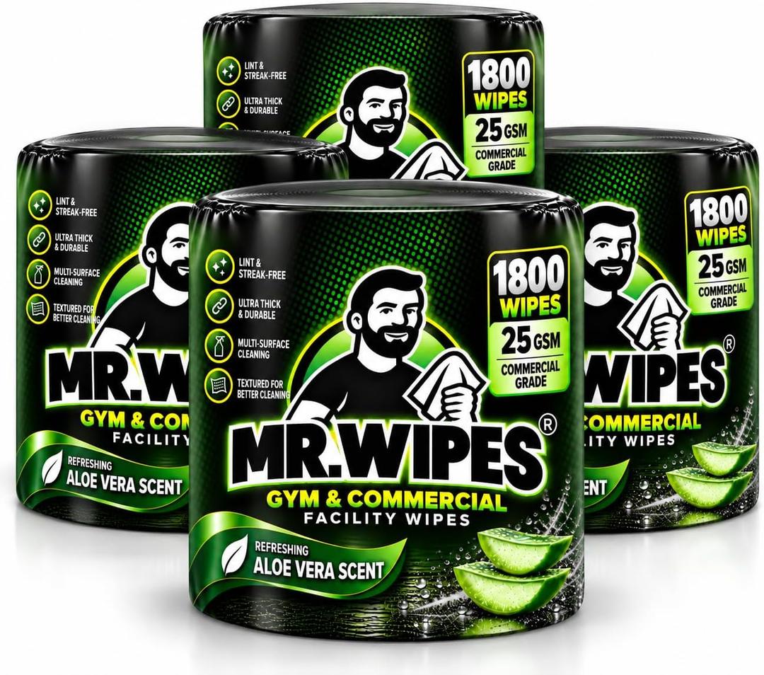 MR. WIPES® Premium Bulk Wet Wipes, 1800 Wipes per Roll, 4 Rolls