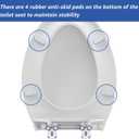 Elongated Toilet Seat, 18.5 Soft/Slow Close Oval (Oblong) Toilet Seat for Elongated Toilets, No-Slam Quiet-Close Lid, Easy-to-Install & Clean, Durable Never-Loosen White Plastic Seat