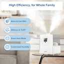LEVOIT Humidifiers for Bedroom Large Room Home, 6L Warm and Cool Mist Ultrasonic Air Vaporizer for Plants and Whole House, Built-in Humidity Sensor, Essential Oil Diffuser, Whisper Quiet, Timer, White