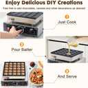 Commercial Mini Dutch Pancake Maker,25PCS Dorayaki Maker,Non-stick Dutch Poffertjes Grill,Stainless Steel Muffin Waffle Maker,Electric Hotcakes Machine for Breakfast,Snacks,Desserts