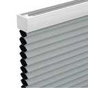 Changshade Cordless Cellular Shades, Blackout Honeycomb Shades for Windows, Pull Down Pleated Blinds, Easy to Install for Indoor Windows and French Doors,68" W x 72" H, Grey