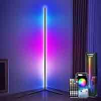 Corner Floor Lamp - RGB Color Changing Mood Lighting Lamp   4,6 FT METAL 