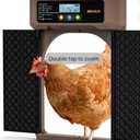 Automatic Chicken Coop Door Solar Powered with Single-Direction Double Door, LCD Screen Electric Chicken Door with 4 Open Mode of Timer, Light Sensor, Remote Control, Manual, Rechargeable Poultry Door