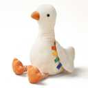 Itzy Ritzy Snuggles Plush Toy Soft Stuffed Animal for Babies, Kids & Adults Sensory Ribbons & Textured Fabrics for Tactile Play Cozy & Cuddly Companion for Newborns & Up (Goose)