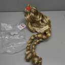 Wiggy Mermaid Blonde Braided Wig with Red-bow Earrings for Women Christmas Cindy Wig with Accessories for Halloween Christmas Costume Party