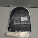 2 x ZOORON 1&2 Unisex Thick Knitted Beanie for Men Women Cuffed Plain Hat Winter Slouchy Ski Beanies (Black/Milk White)