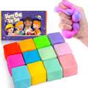 YAKHAN 12PCS Color-Changing Stress Cube - Soft, Squeezeable Stress Relief Balls for Relaxation, Ages, Ideal for Parties, Home, Classroom, and Office Use, Slow-Rebound Design, Portable, Small