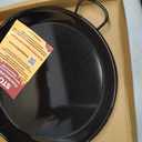Paelluxe Paella Pan Enamelled, No-Rust Steel Skillet for Propane & Gas Burners Easy-to-Clean Pan for Indoor & Outdoor Cooking Cacerola Paellera Sarten 17 Inch, for 10 Servings