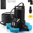 1/3HP Automatic Pool Cover Water Pump, 3035GPH Submersible Sump Pump w/Filter Net, 25ft Power Cord & Check Valve, Water Removal for Swimming Pool, Hot Tubs, Rooftops, Water Beds