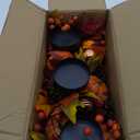 Fall Candle Holder Centerpiece for Table  Thanksgiving Table Decor with Pumpkins, Maple Leaves,Autumn Harvest Decoration with 3 Candle Holders for Dining Table, Fireplace & Home Decor (Red)