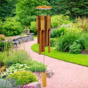 Bamboo Wind Chimes Outdoor,Wooden Wind Chimes with Melody Deep Tone,30" Classic Zen Garden Windchime for Relaxation, Grace.Home Dcor for Patio, Garden or Indoor