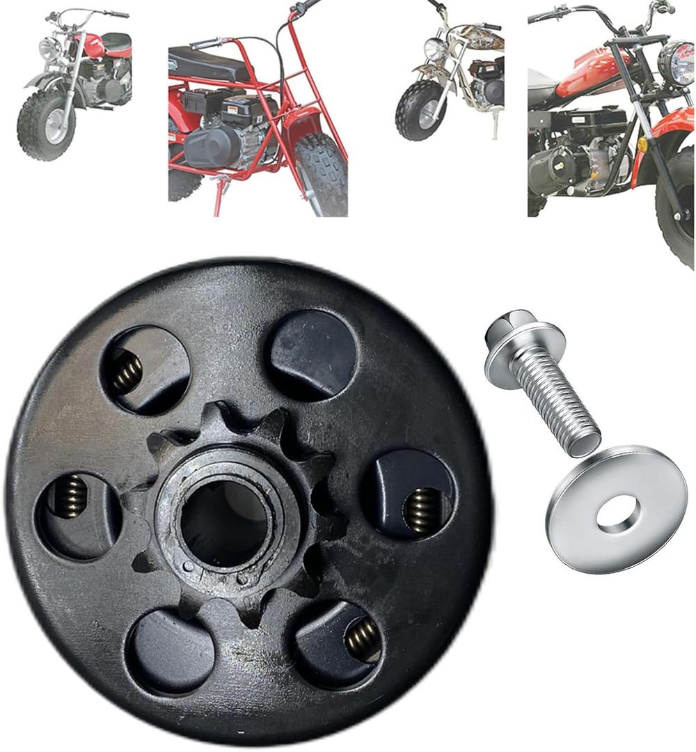 QYMOTO 16MM Bore 10 Tooth Clutch 10T Fit for Coleman CT200UA CT200Uex Axis 200 Centrifugal Mini Bike Clutch (NOT fit 3/4" or 5/8" Bore Shaft CT200U New Status)