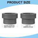 7 x Thyle Pool Umbrella Stabilizer Adapter Threaded Adapter Sleeves Pool Umbrella Sleeve Pole Stabilizer for Patio Outdoor 1 3/4" Insert(Gray)