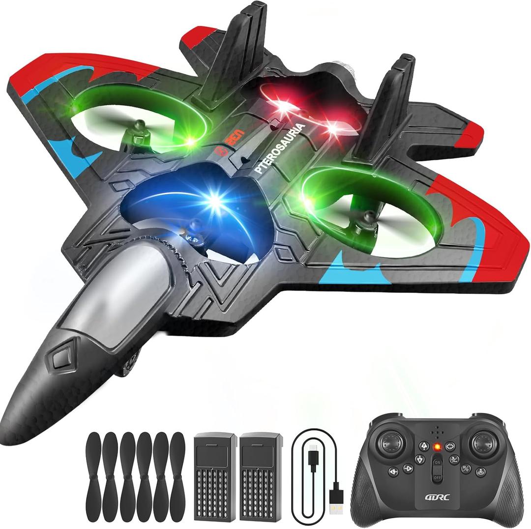 4DRC RC Planes Remote Control Airplanes with 2 Batteries, Foam RC Planes for Kids Adults Beginners 4-7 8-12 12-16, Remote Control Helicopter Fighter Jet Drones for Kids Adults, 360 Flip