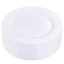 I00000 50Pcs White Plastic Dinner Plates 10 Inch, Premium Disposable Party Plates, Safe and Reusable, Heavy Duty Plastic Plates Perfect for Wedding Valentine's Day Party