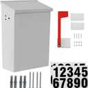 TonGass 7.1"x10.1"x3.8" Wall-Mount Mailbox for House with Flag and Number Stickers, Mailboxes for Outside Wall Mount with Screws Ideal for House Outdoor Use, Rust-Proof Carbon Steel Mailbox - White