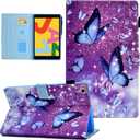 Compatible with iPad 9.7 inch Case/iPad Air Case/iPad Air 2 Case, Funut Case for iPad 6th Generation 2018/iPad 5th Generation 2017, Premium Leather Smart Stand Wallet Protective Cover,Purple Butterfly