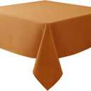 Biscaynebay Textured Fabric Square Tablecloths 90x90 Inch, Bronze Water Resistant Spill Proof Card Table Cloth Folding Table Cover for Kitchen, Dining, Wedding, Parties Machine Washable