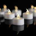 LANKER 17 Pack LED Tea Lights Candles, Warm White Flickering Flameless Tealights, Long Lasting Battery Operated Fake Candles, Decoration for Halloween