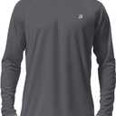 Roadbox Mens UPF 50+ UV Sun Protection Shirts Outdoor Long Sleeve SPF Rash Guard for Fishing Hiking Swimming Running (Large, 1 Pack - Dark Gray)