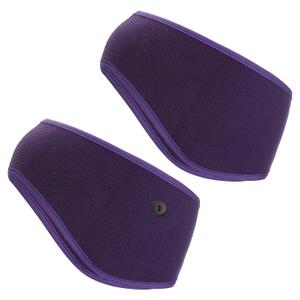 PATIKIL Ear Warmer Headband, 2 Pack Polar Fleece Ear Warmer Winter Stretchy Running Sweatband Outdoor Essential for Jogging Walking Skiing, Dark Purple