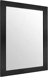 Rectangular Wall Mirror 25.5x17.75, for Bathroom, Bedroom, Entryway, Living Room, Black  