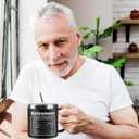 Funny Gag Retirement Gifts for Men,14 Oz Stainless Steel Retired Coffee Mug Cup with Lids&Straw for Coworkers, Dad, Grandpa, Friends, Teachers,Doctors, Boss, Christmas Gift Idea (Black)