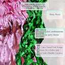 Pink and Green Wavy Tinsel Foil Fringe Curtains Photo Booth Backdrop for Green Pink Theme Birthday Party Witch Decorations(3 Pack,3.2 ft x 6.6 ft)