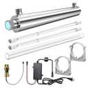 Whole House UV Water Filter, 55W Ultraviolet Water Purifier with Flow Sensor & 5-Min Delay Shutoff, 12 GPM Stainless Steel UV Water Treatment System for Well Water, 3/4" MNPT, 120V