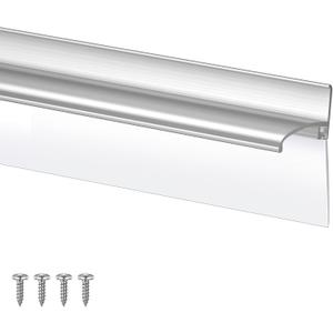 Hicarer 1 Pc 30" Chrome Framed Shower Door Replacement Drip Rail with Vinyl Sweep, Shower Door Water Deflector with Bottom Seal, Applied Mounting Tape and Screws (Silver)