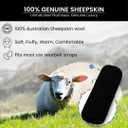 Andalus Genuine Sheepskin Car Seat Belt Cover Pad Soft Fuzzy, Comfy Fluffy Seatbelt Covers, Shoulder Pad Neck Cushion Protector, Car Accessories for Woman, Man, Girl (Black, 2-Pack)