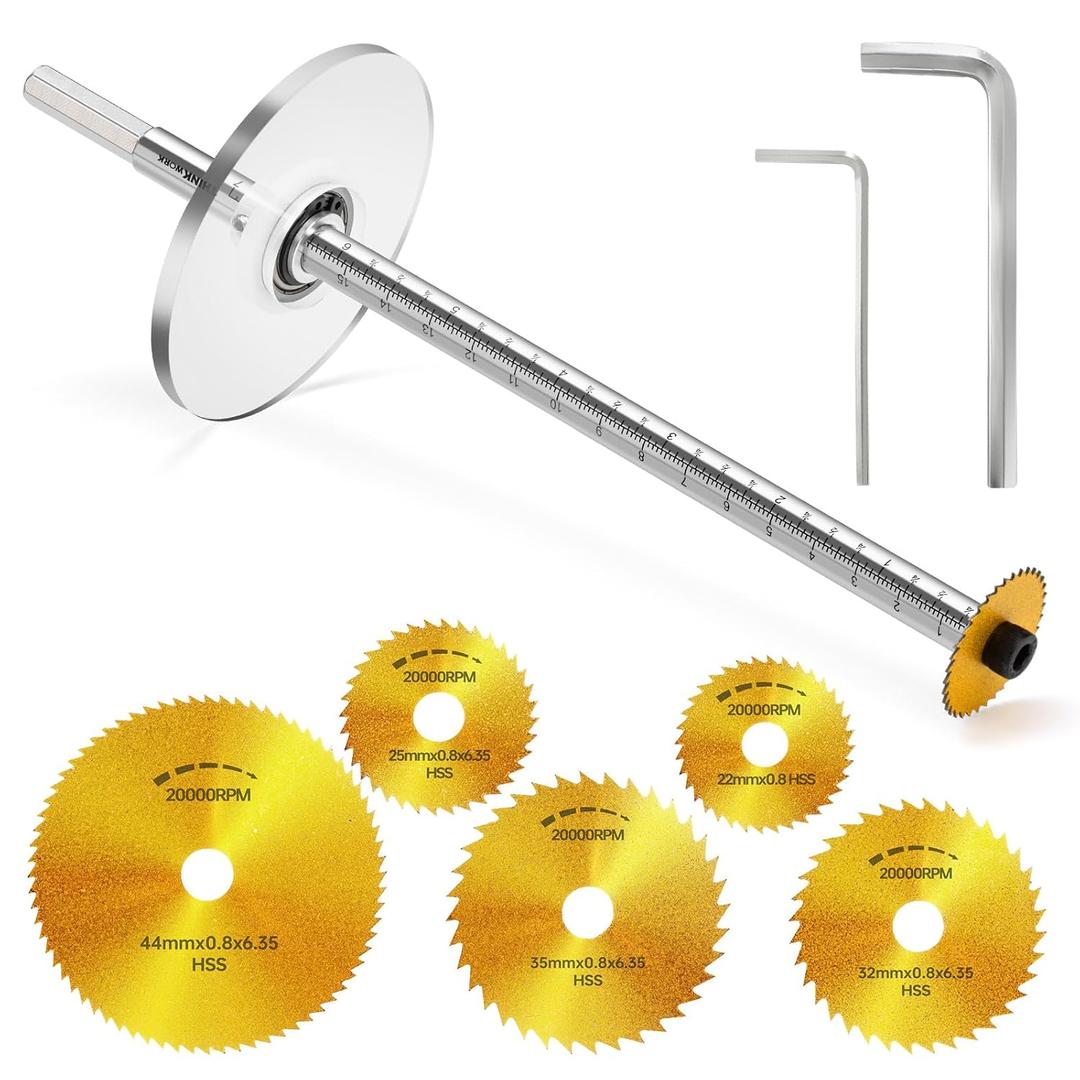 THINKWORK Inside Pipe Cutter for PVC Pipe, Cutter Tool Set with 7 inch Scale Adjustable Depth Gauge, 5PCS Saw Blades and Hex Shank, Plumbing Internal Plastic PVC Pipe ABS Cutter Set