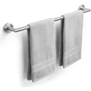 Bathroom Towel Bar 24 Inch Towel Rack Wall Mount Bath Towel Holder Modern Towel Rod Silver Bath Towel Hanger Stainless Steel Brushed Finished Bathroom Accessories Towel Rail Single Bar Brushed Nickel