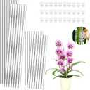 Mwellewm 30 Pcs Plant Stakes Orchid Stakes 16Inch & 11Inch Clear Acrylic Plant Sticks Plastic Plant Support Stakes for Indoor Outdoor Garden with 30 Plant Clips for Potted Plants Vegetables Flowers