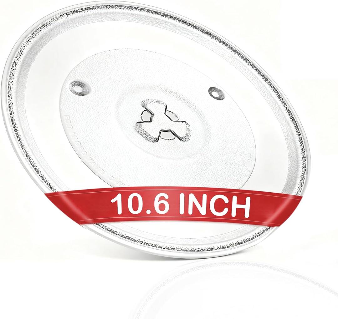 10.6" Microwave Glass Plate, Microwave Plate Replacement, Clear Turntable with GE, Panasonic, LG, Magic Chef, Hotpoint