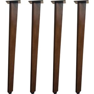 QLLY 28 inch Slant Wooden Table Legs, Solid Wood Angled Desk Legs, Furniture Legs, Set of 4, Easy to Install - Perfect for DIY Dining Tables, Coffee Tables, and Benches (Dark Walnut, 28")