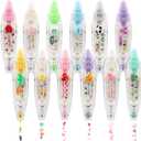 NQEUEPN 12pcs Decorative Tape Pen, Cute Animals Press Type Decorative Pen Tape Roller Pen DIY Creative Cartoon Correction Tape for Boy Girls Gift Teacher Class Rewards (12 Themes)