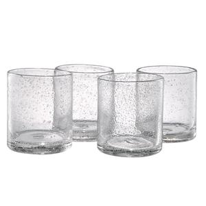 Artland 14oz Double Old Fashion Glass, Set of 4 | Iris Seeded Design, Clear | Drinking Glass for Parties and Everyday Use - Mojito, Whiskey, Cocktail | Glassware & Barware Essentials