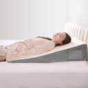 Vekkia 34" Extra-Long Wedge Pillow, Back & Arm Support, Bed Wedge Pillow for Sleeping After Surgery, Acid Reflux, Snoring Relief, Removable Washable Cover & Double Side Pockets, 7.5" Height, White