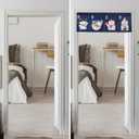 Japanese Noren Maneki Neko Curtain Short Entrance Hallway Hanging Flag 4 Pannel Lucky Cats Printed Doorway Curtain Tapestry for Restaurant Sushi Home Decor 33.5"X11.8" With Velcro double-sided tape