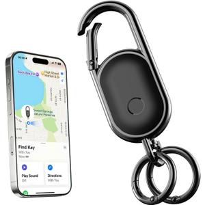 Keychain,Key Finder Built-in Anti-Loss Tracker,Works with Apple Find My (iOS Only), Tracker Tag Locator for Keys,Luggage,Backpack,and More, Sound Alert & Global Tracking, Black