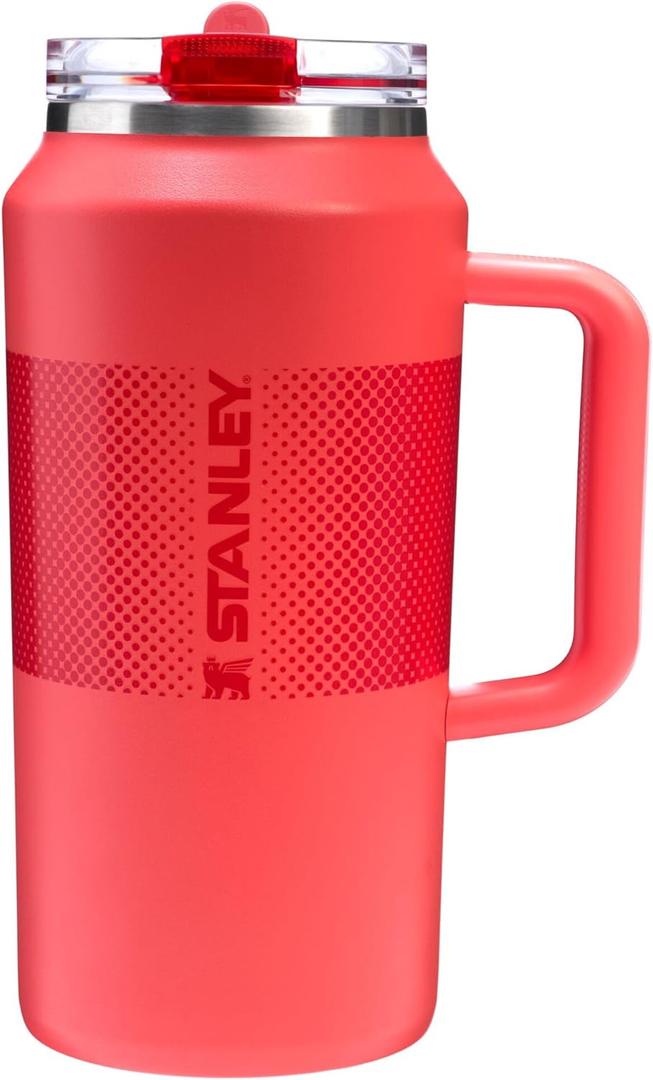 STANLEY Quencher ProTour Flip Straw Tumbler with Leakproof Lid | Built-In Straw & Handle | Cupholder Compatible for Travel | Insulated Stainless Steel Cup | BPA-Free (64 Ounces, Hot Coral Fade)