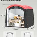 PMEIXU Oversized Outdoor Bike Storage Shed, Portable 210D Oxford PU4000 Bike Tent for 4-5 Bicycles, All-Weather Garden Storage for  Motorcycles, Riding Lawn Mowers, Patio Furniture & Gardening Tools (7.2x4.9FT)